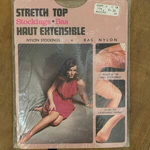 Vintage Nylon Thigh High Stockings Mocha Made in Canada